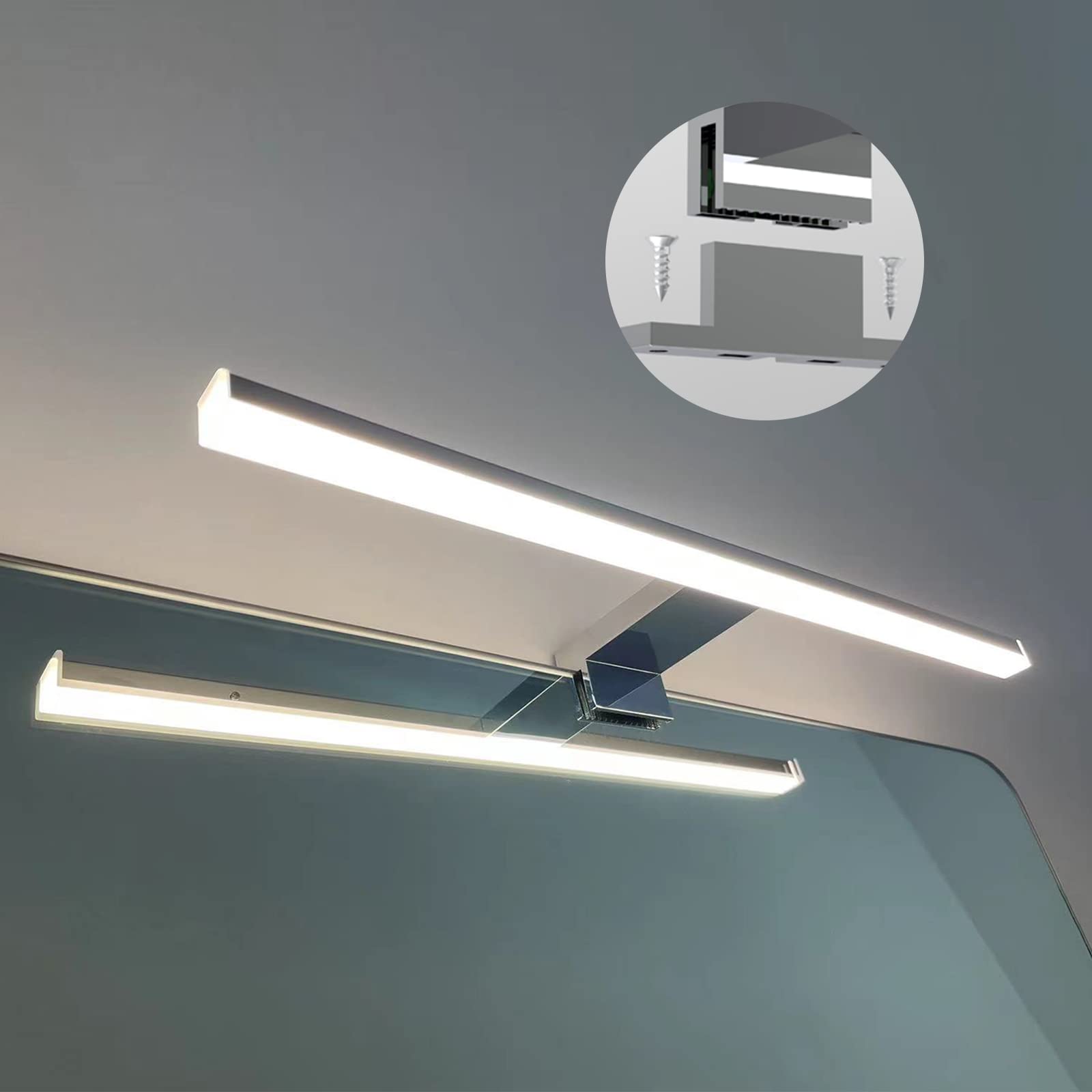 DILUMEN Spiegelleuchte 40 cm mit 800 lm LED – Badezimmerlampe IP44 wasserdicht