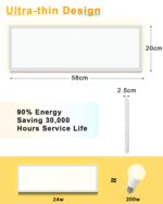 Bowfar LED Deckenleuchte 24W, 58x20cm – Dimmbar mit Fernbedienung für alle Räume – Bild 9