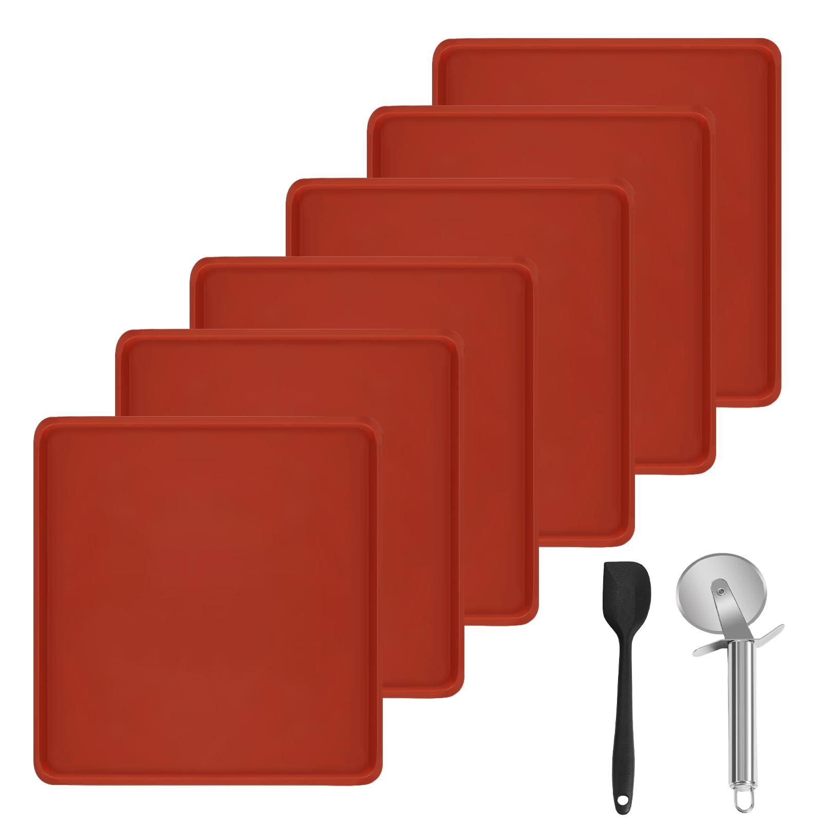 6er Set Silikon-Dörrschalen 35,6 x 35,6 cm – Lebensmittelecht für Dehydrator & Backofen
