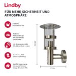 Lindby Edelstahl Wandleuchte aussen mit Bewegungsmelder IP44 – moderne Aussenleuchte – Bild 2