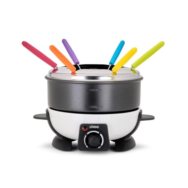 Livoo DOC106 Fondue-Maker für 6 Personen – 1,6 l mit Thermostat & Edelstahl-Gabeln