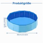 LUFEIS Hundepool 60x20cm – Faltbares Planschbecken mit Ablassventil für kleine Hunde – Bild 3