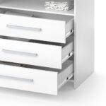 Vicco Wickelkommode Oskar 113x100 cm Weiss – Wickeltisch mit 3 Schubladen & abnehmbarem Aufsatz – Bild 7