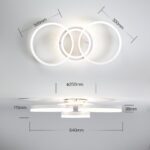Amdelne Deckenleuchte 65cm dimmbar mit Fernbedienung – 3-Ring LED Design für Wohnzimmer – Bild 2
