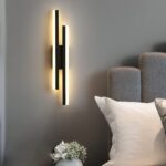 Riserva LED Wandleuchte 16W Warmweiß 3000K – Moderne Parallele Design Wandlampe 40cm Schwarz