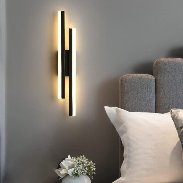 Riserva LED Wandleuchte 16W Warmweiß 3000K – Moderne Parallele Design Wandlampe 40cm Schwarz