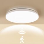 LEZOE LED Deckenleuchte 15W 2050lm mit 5.8G Radar-Bewegungsmelder – IP54 Sensorlampe für Badezimmer, Flur, Garage, Treppen Ø25cm