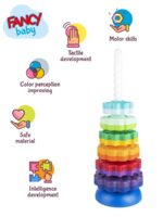 FANCY 40 cm Stapelpyramide mit Spiralgewinde – Motorik-Spielzeug für Babys ab 1 Jahr – Bild 8