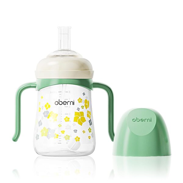 Oberni Trinklernbecher 240ml auslaufsicher – Schnabeltasse mit Griffen ab 6 Monaten
