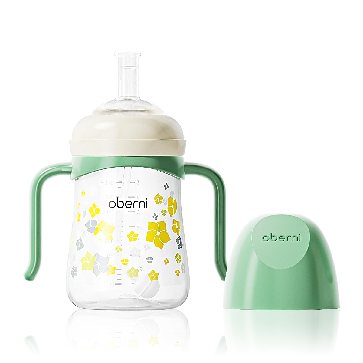 Oberni Trinklernbecher 240ml auslaufsicher – Schnabeltasse mit Griffen ab 6 Monaten