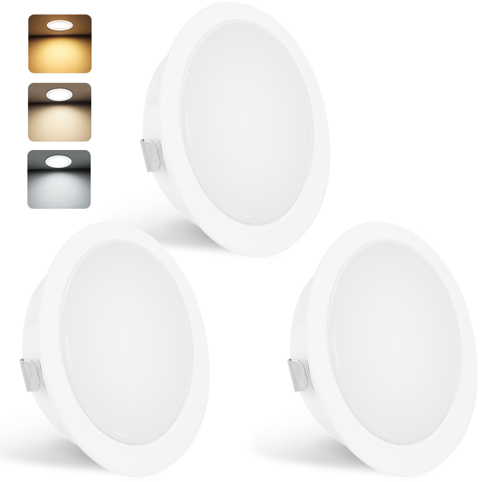 YindaLux LED Einbaustrahler 230V 3er Set – 3CCT Farbtemperatur für Möbel & Spiegelschränke