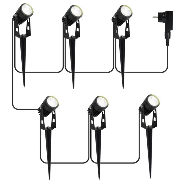 4yourgarden LED Gartenstrahler Set 6er – Wetterfeste Gartenbeleuchtung 12V mit Erdspissen