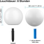 infray Solarkugel 30cm mit 9 Farbmodi – IP67 Solarleuchte für Garten & Pool – Bild 2