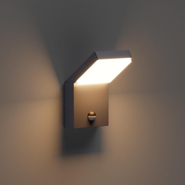 Klighten 24W Aussenwandlampe mit Bewegungsmelder – 1500 Lumen IP65 Anthrazit