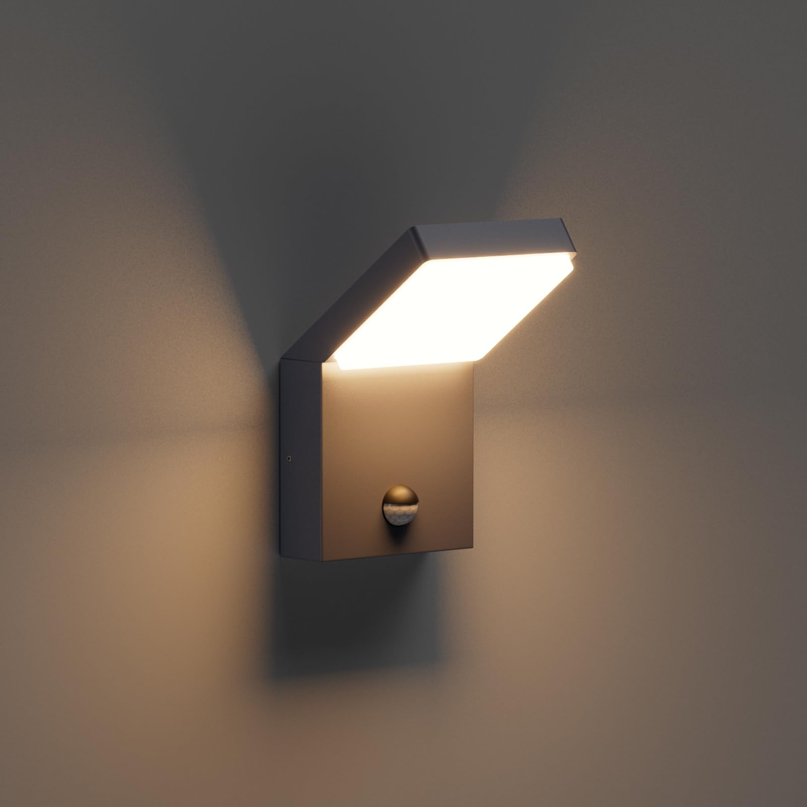 Klighten 24W Aussenwandlampe mit Bewegungsmelder – 1500 Lumen IP65 Anthrazit