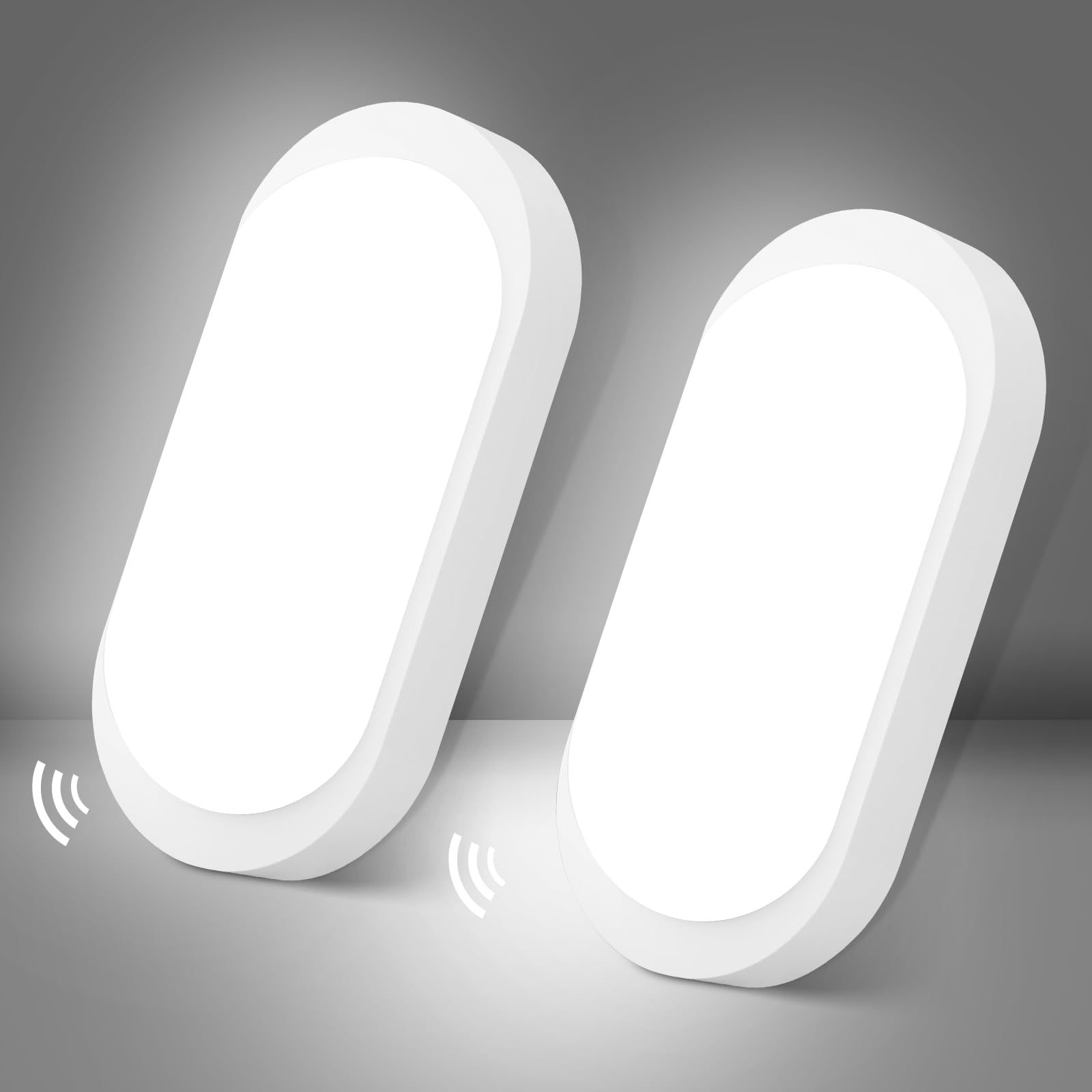 IEGLED 2er Set 12W LED Bewegungsmelder Wandleuchte IP65 – Intelligente Feuchtraumleuchte für Keller & Garage