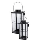 Mojawo 2er XXL Gartenlaterne Set Windlicht – Elegante Metalllaterne H58/45cm – Bild 3