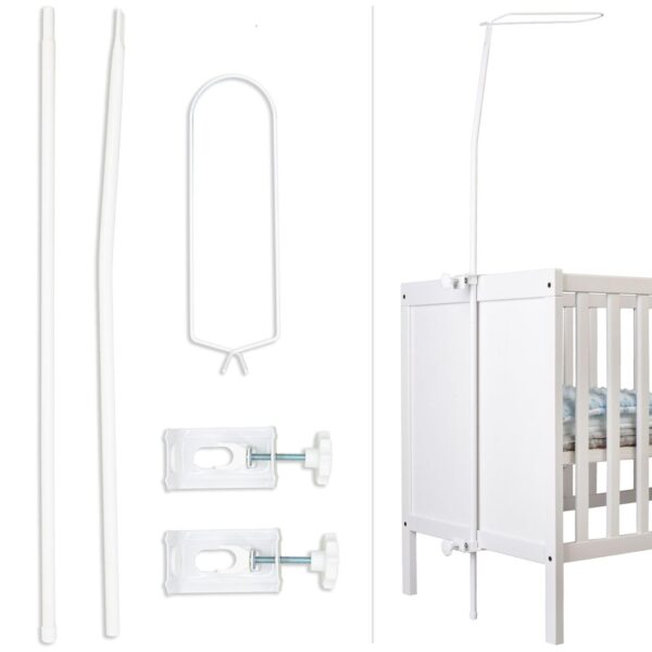 Babykajo Betthimmel Stange – Universelles Metallgestell für Babybetten