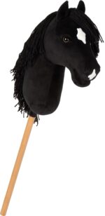 small foot Hobby Horse Eddie schwarz – Steckenpferd mit abnehmbarem Holzstab für Kinder ab 3 Jahren – Bild 4