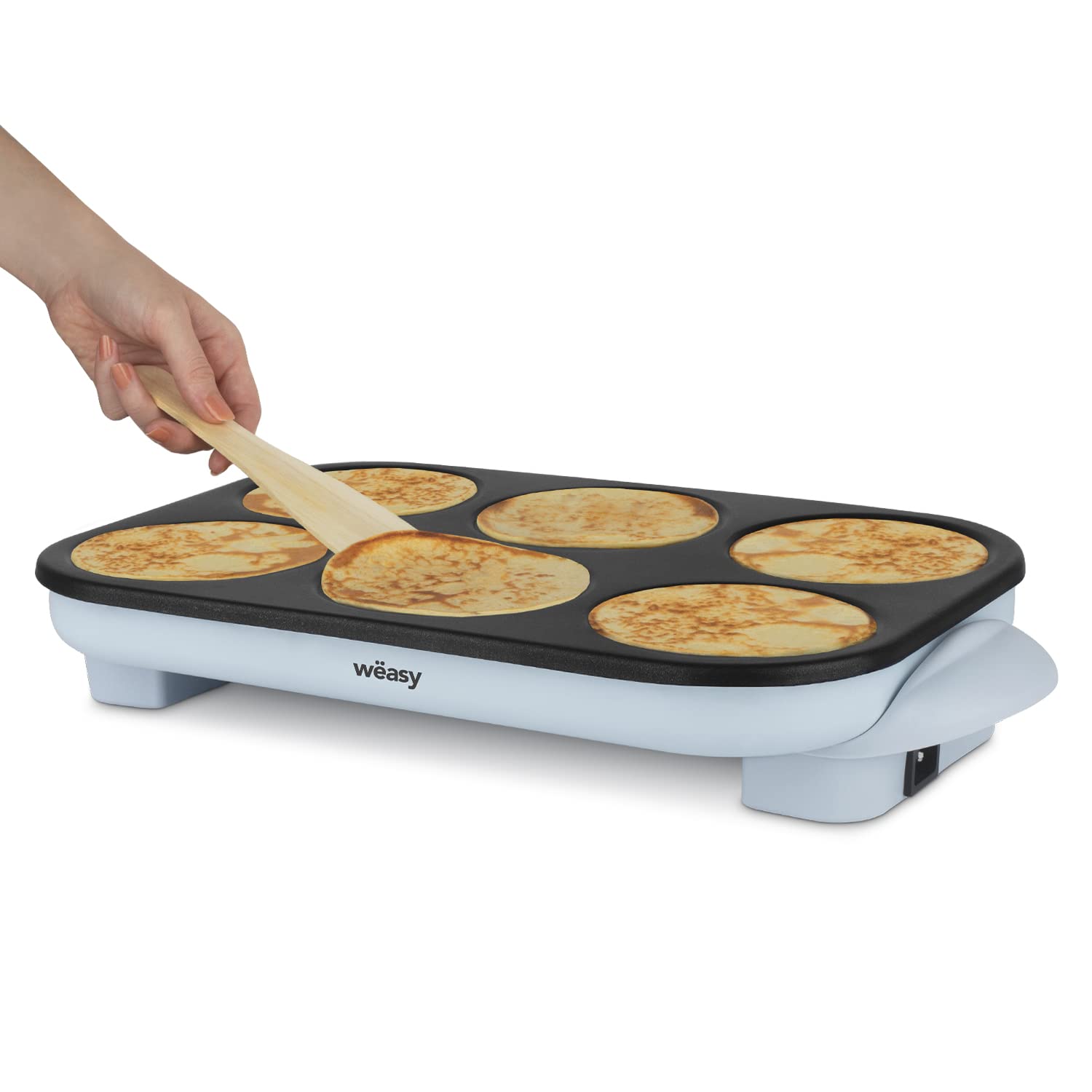 Wëasy Crêpes Maker Party GOO60 – Profi-Pfannkuchenbäcker für 6 Portionen gleichzeitig