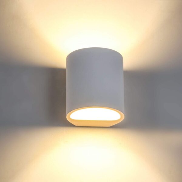 SHYOSUCCE LED Wandleuchte mit G9 Lampe – Warmweisses Gips Wandlicht für jeden Raum