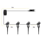 Svater LED Gartenstrahler 4er Set IP65 – 600lm Warmweiss Gartenleuchten mit Erdspiss – Bild 2