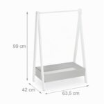 Relaxdays Kinder Kleiderständer 99 cm – Garderobe mit Ablage für Selbstständigkeit – Bild 3