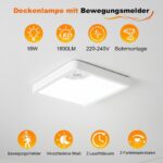 2x AmazeFun LED-Deckenleuchte 18W mit Bewegungsmelder – 1800 Lumen für Flur & Keller – Bild 6