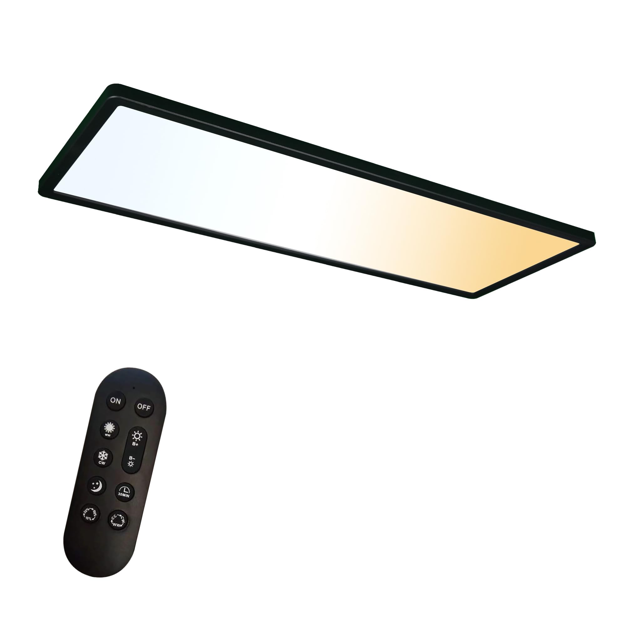 ONDTA LED Deckenleuchte 22W 58x20cm – Dimmbar, RGB-Farbtemperatur & Fernbedienung