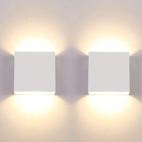 CHEVVY 2er Set LED Wandleuchte 7W 3000K – Moderne Innen- & Aussenwandlampe Aluminium