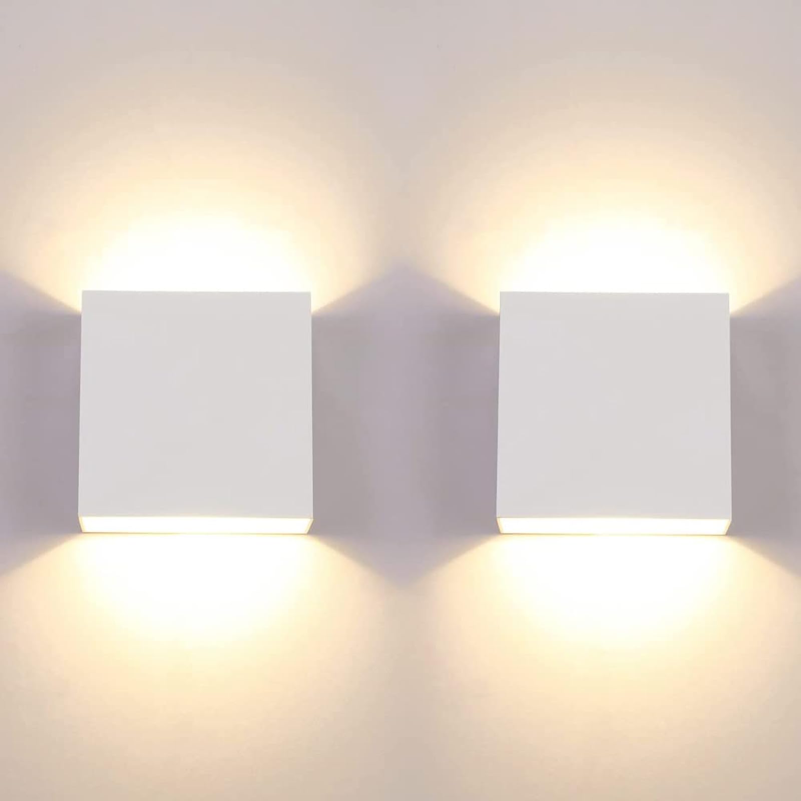 CHEVVY 2er Set LED Wandleuchte 7W 3000K – Moderne Innen- & Aussenwandlampe Aluminium