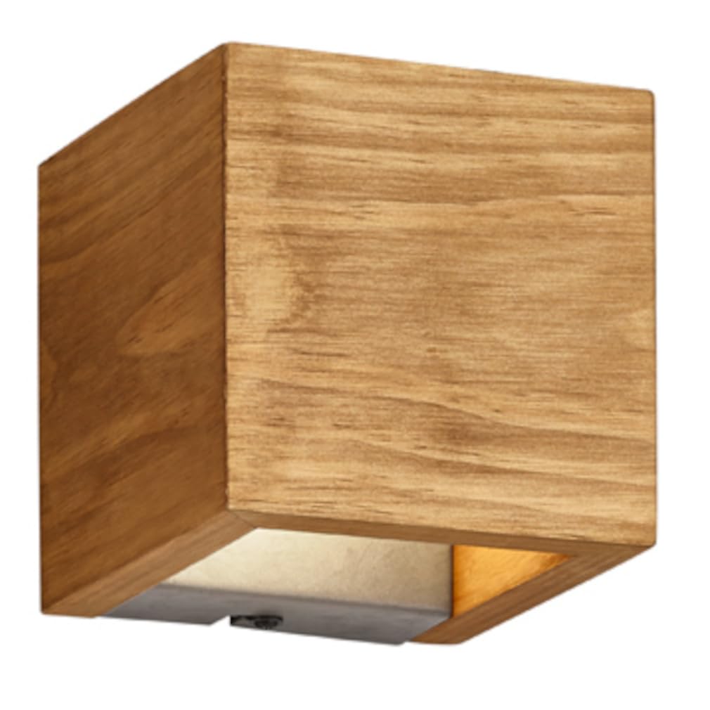 Trio Leuchten LED Wandleuchte Brad – Dimmbar mit Holz & Nickel Design