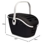 Curver Transportbox L Anthrazit – Rattan-Optik Tierbox mit Easy-Car-System – Bild 6