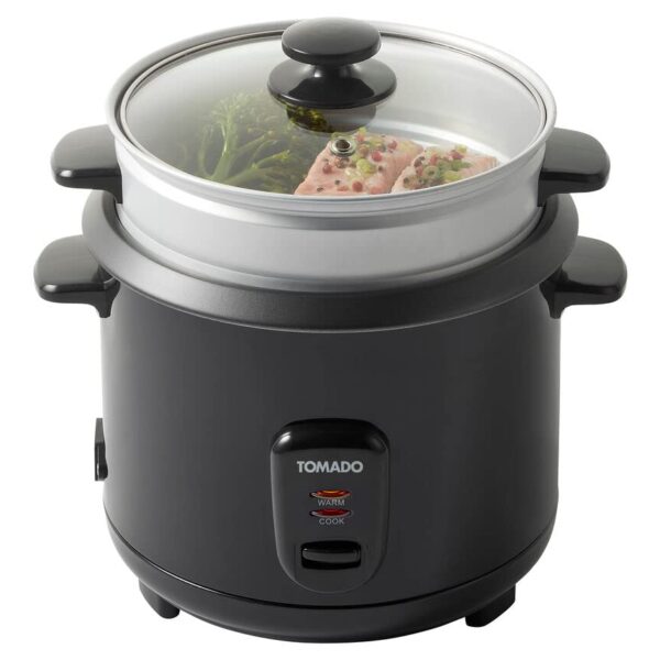 Tomado TRC1501B Reiskocher 1,5 L – Warmhaltefunktion & Dampfkorb in Schwarz