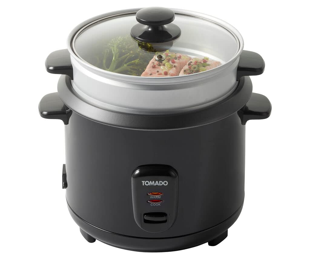 Tomado TRC1501B Reiskocher 1,5 L – Warmhaltefunktion & Dampfkorb in Schwarz