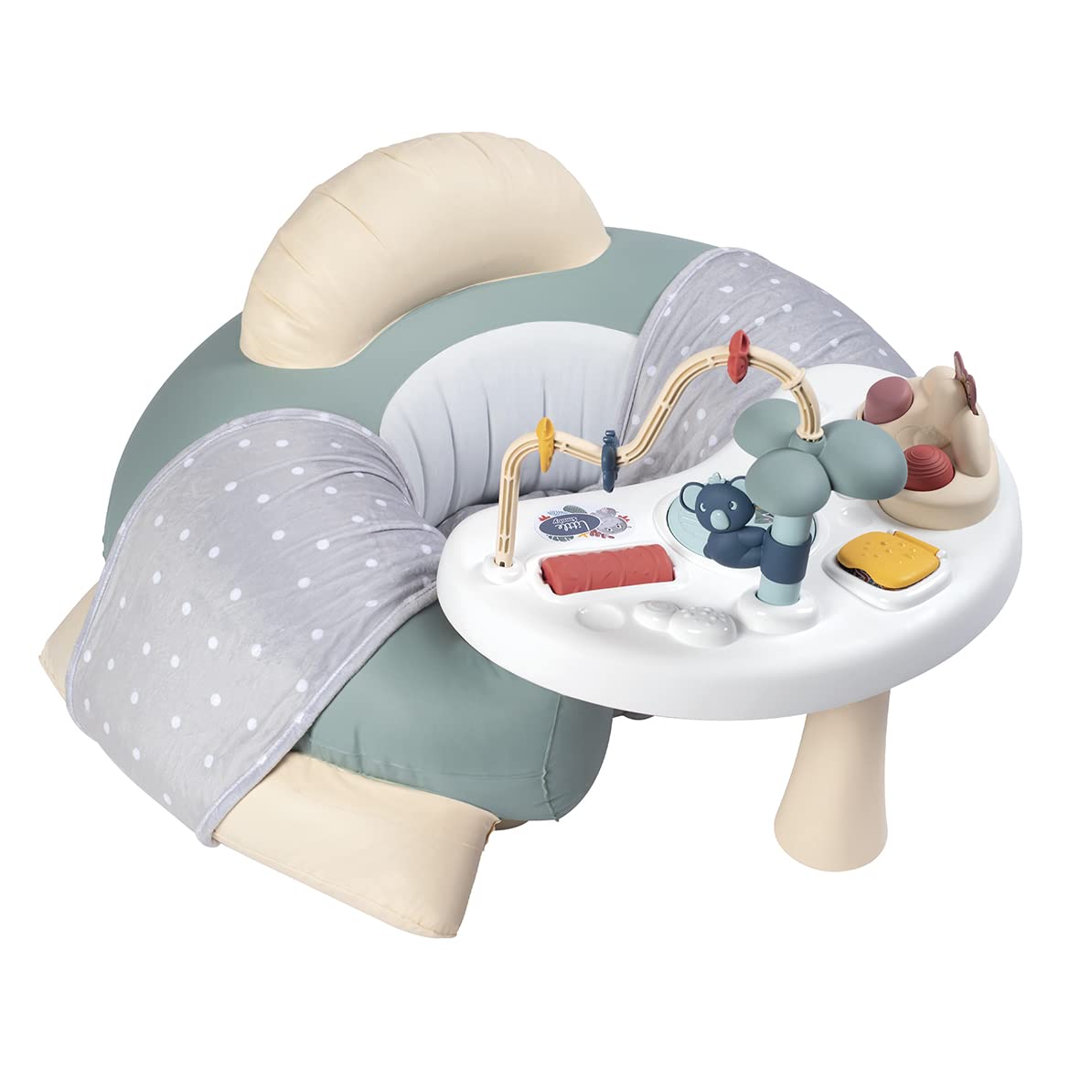 Smoby Little Babysitz mit Activity-Tisch – Aufblasbarer Rundsitz für Babys ab 6 Monaten