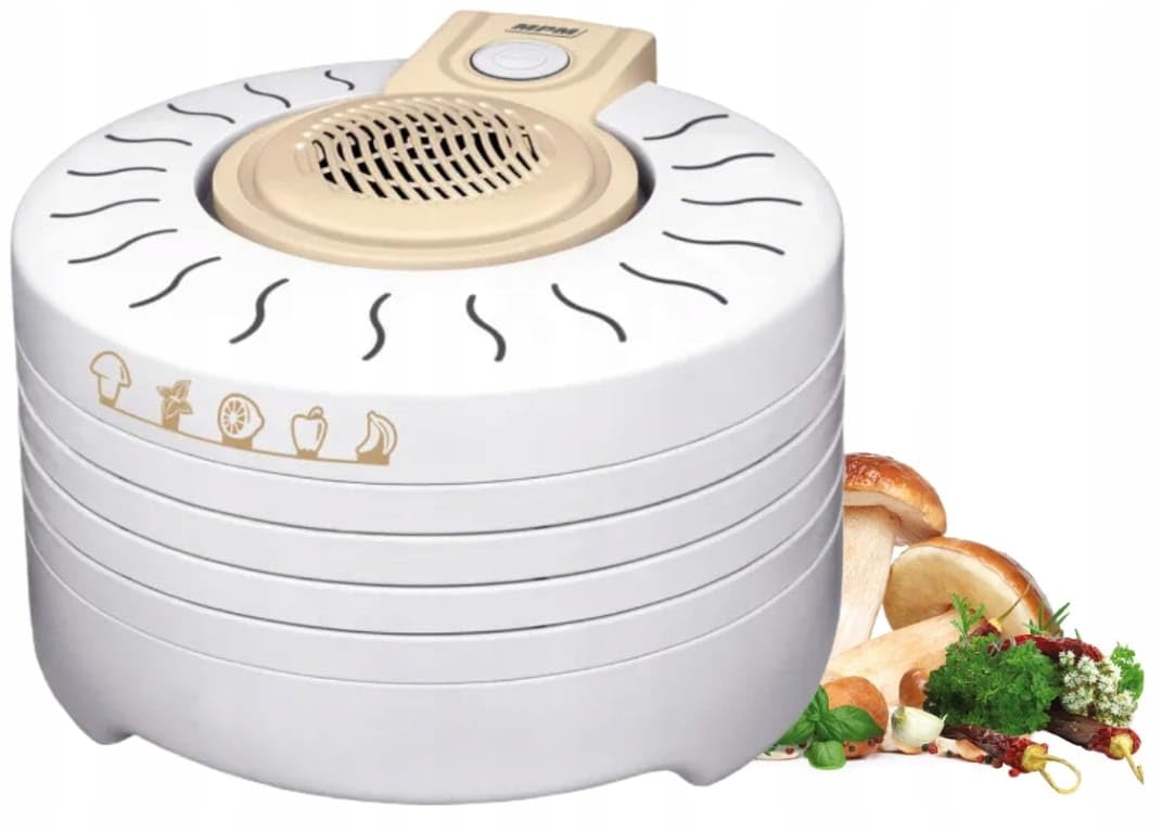 MPM MSG-03 Dörrautomat mit 4 Tabletts 28 cm – 250W Dehydrator für Obst, Gemüse & Fleisch