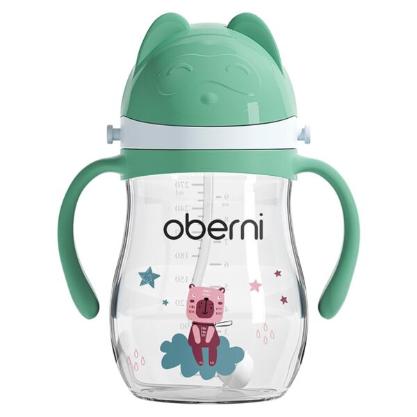 Oberni Trinklernbecher 270ml Grün – Auslaufsicherer Sippy Cup für Kleinkinder ab 12 Monaten