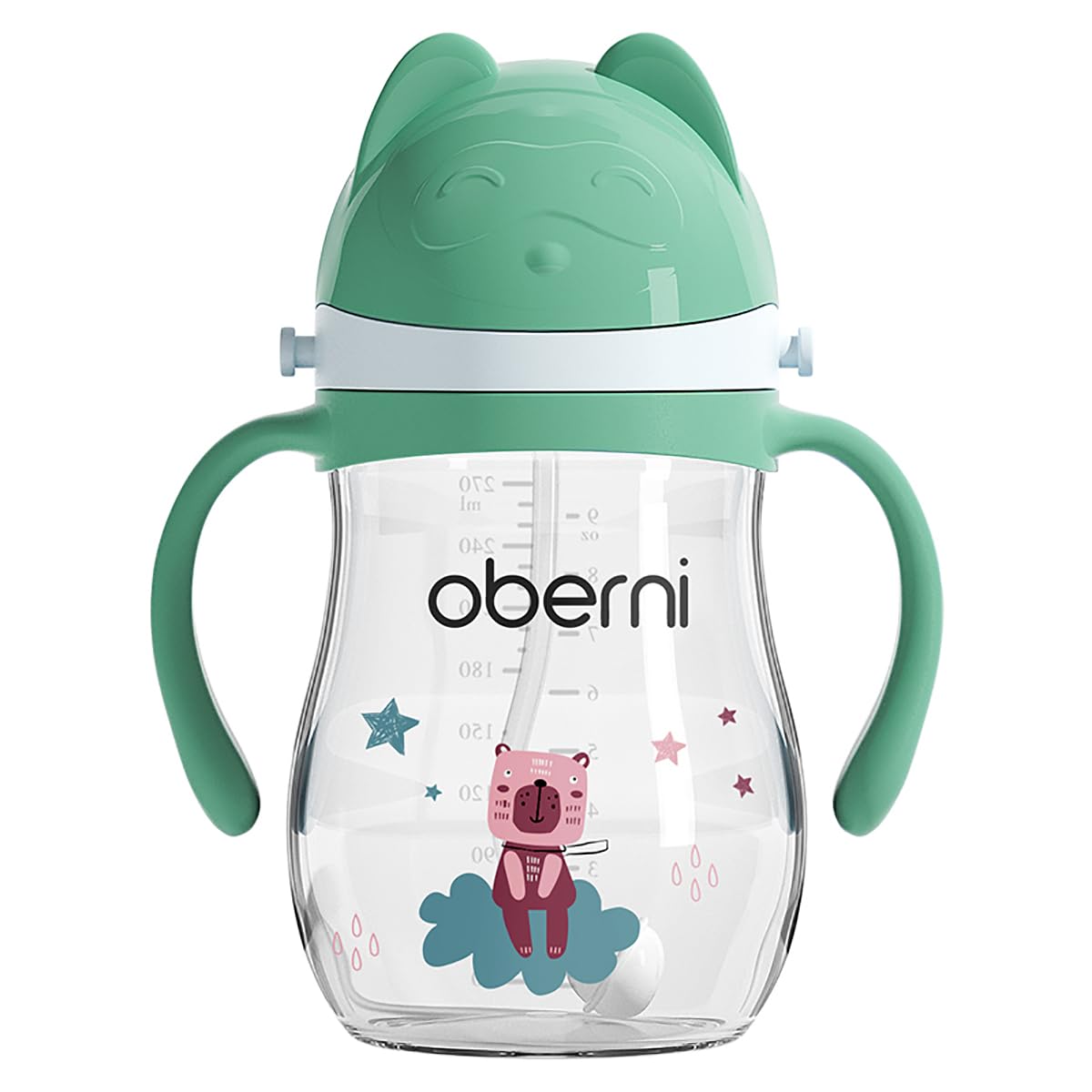 Oberni Trinklernbecher 270ml Grün – Auslaufsicherer Sippy Cup für Kleinkinder ab 12 Monaten