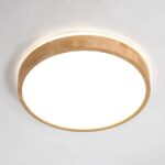 YYUTLUO LED Deckenleuchte Ø30 cm mit Eichenholz – 360° Naturweiß 4500K für Wohnraum & Büro