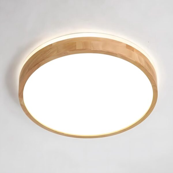 YYUTLUO LED Deckenleuchte Ø30 cm mit Eichenholz – 360° Naturweiß 4500K für Wohnraum & Büro