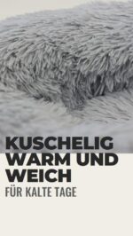 Borcelle Natural Donut-Hundebett Ø 50 cm mit Plüsch & Haarentfernerbürste – Wärmespeicherndes Katzenbett – Bild 6