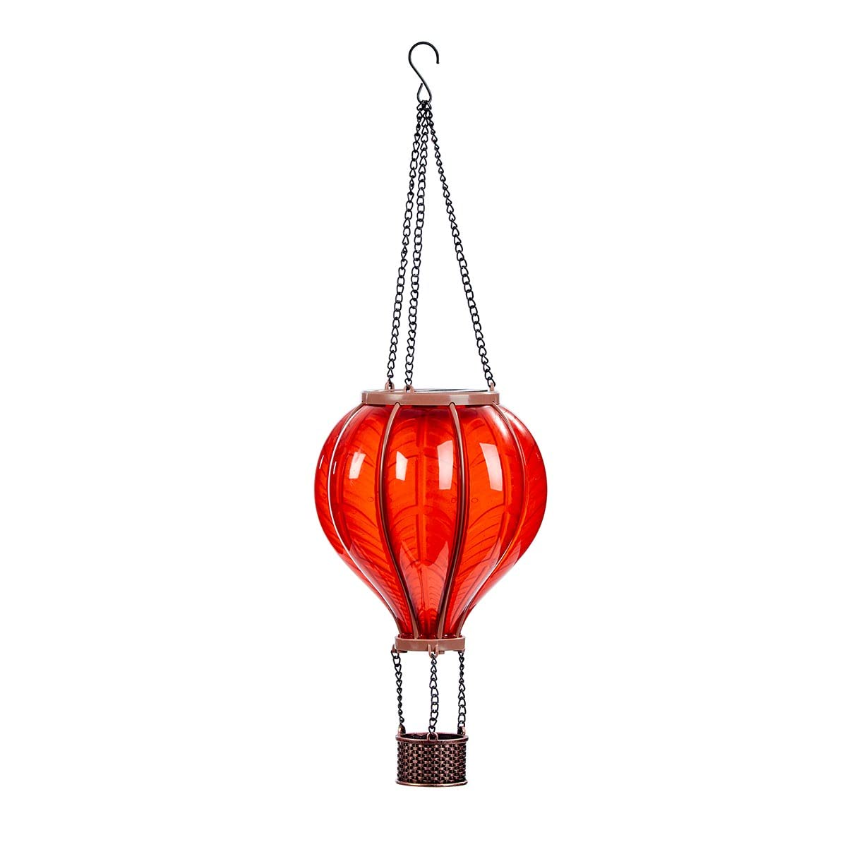 Festive Lights 44cm Heissluftballon Solar-Gartenleuchte – Warmweisse LED-Laterne für Aussen