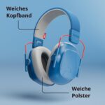 Alpine Muffy Gehörschutz für Kinder – 26 dB Lärmschutz mit verstellbarem Kopfband in Blau – Bild 5
