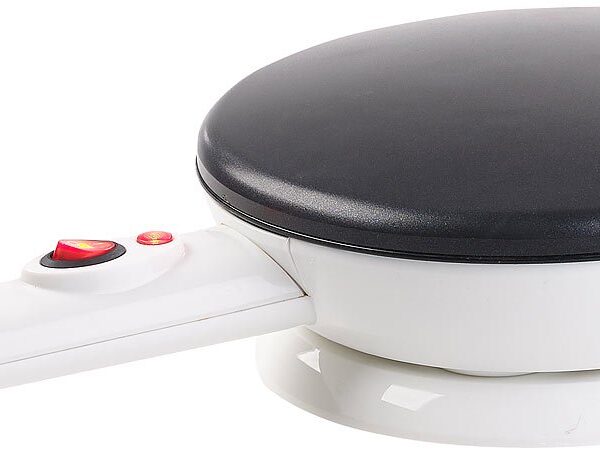 Rosenstein & Söhne Crêpes-Maker 20 cm – Kabelloser Crêpes-Automat mit Temperatur-Automatik