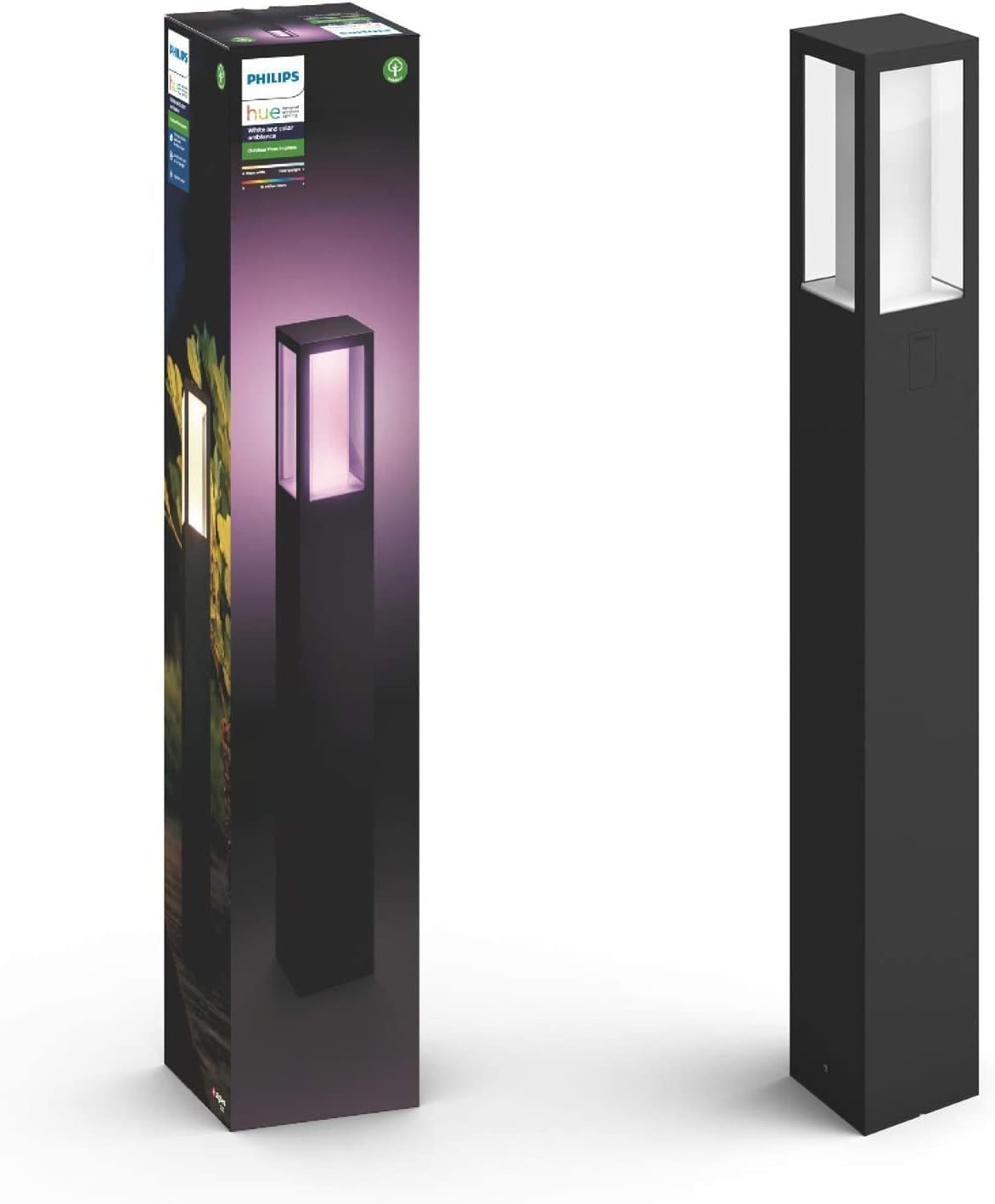 Philips Hue White & Color Ambiance Impress Wegeleuchte – 16 Mio. Farben, smarte Gartenbeleuchtung