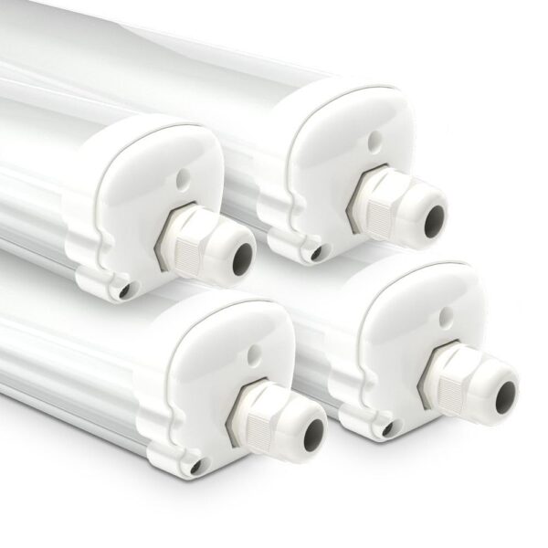 4er Pack HOFTRONIC LED Feuchtraumleuchte 120cm IP65 36W 4320lm – Kaltweiß