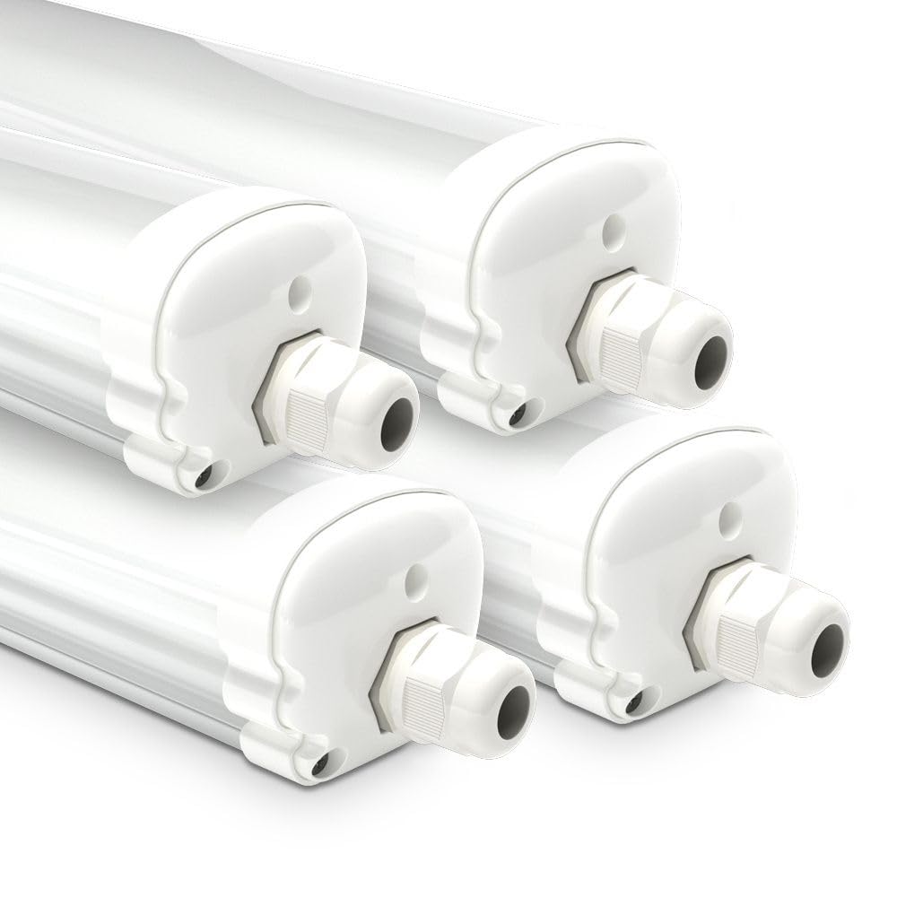 4er Pack HOFTRONIC LED Feuchtraumleuchte 120cm IP65 36W 4320lm – Kaltweiß