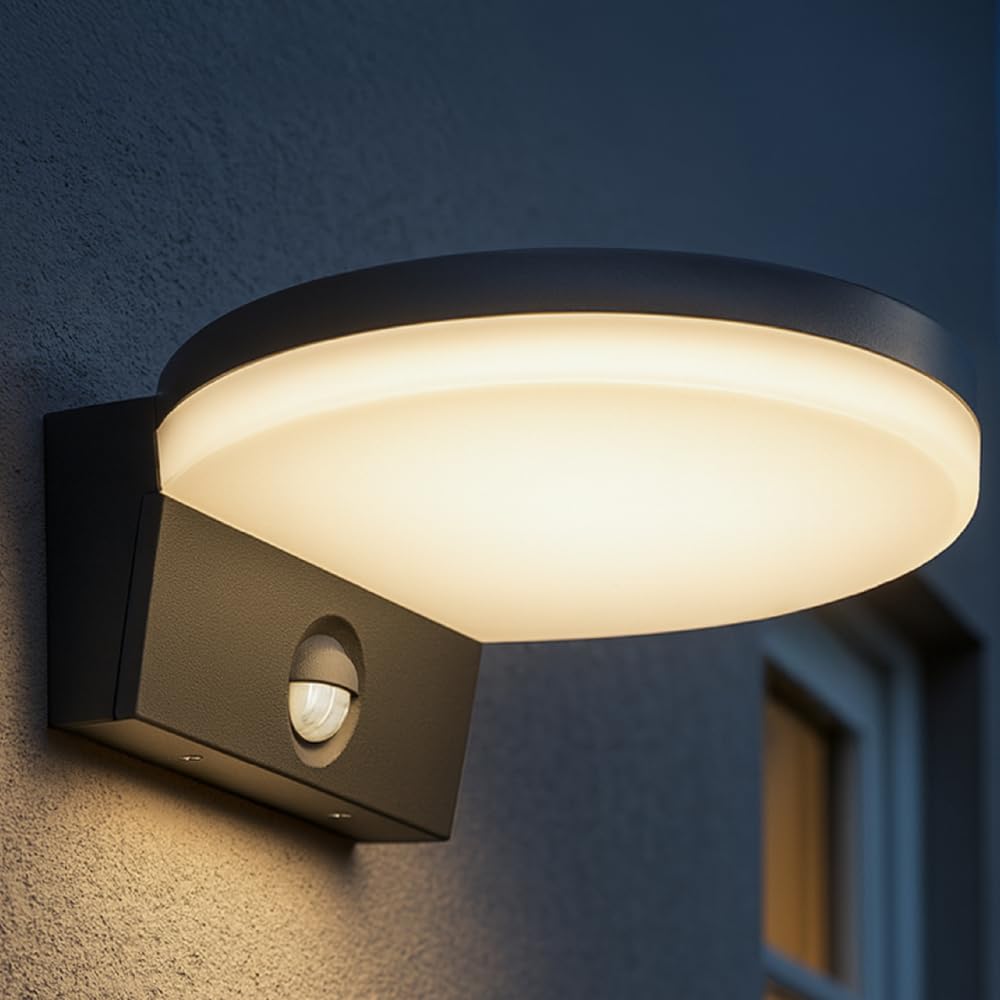 Miratic Wandleuchte mit Bewegungsmelder IP65 – Moderne Außenlampe 1300 lm Warmweiss