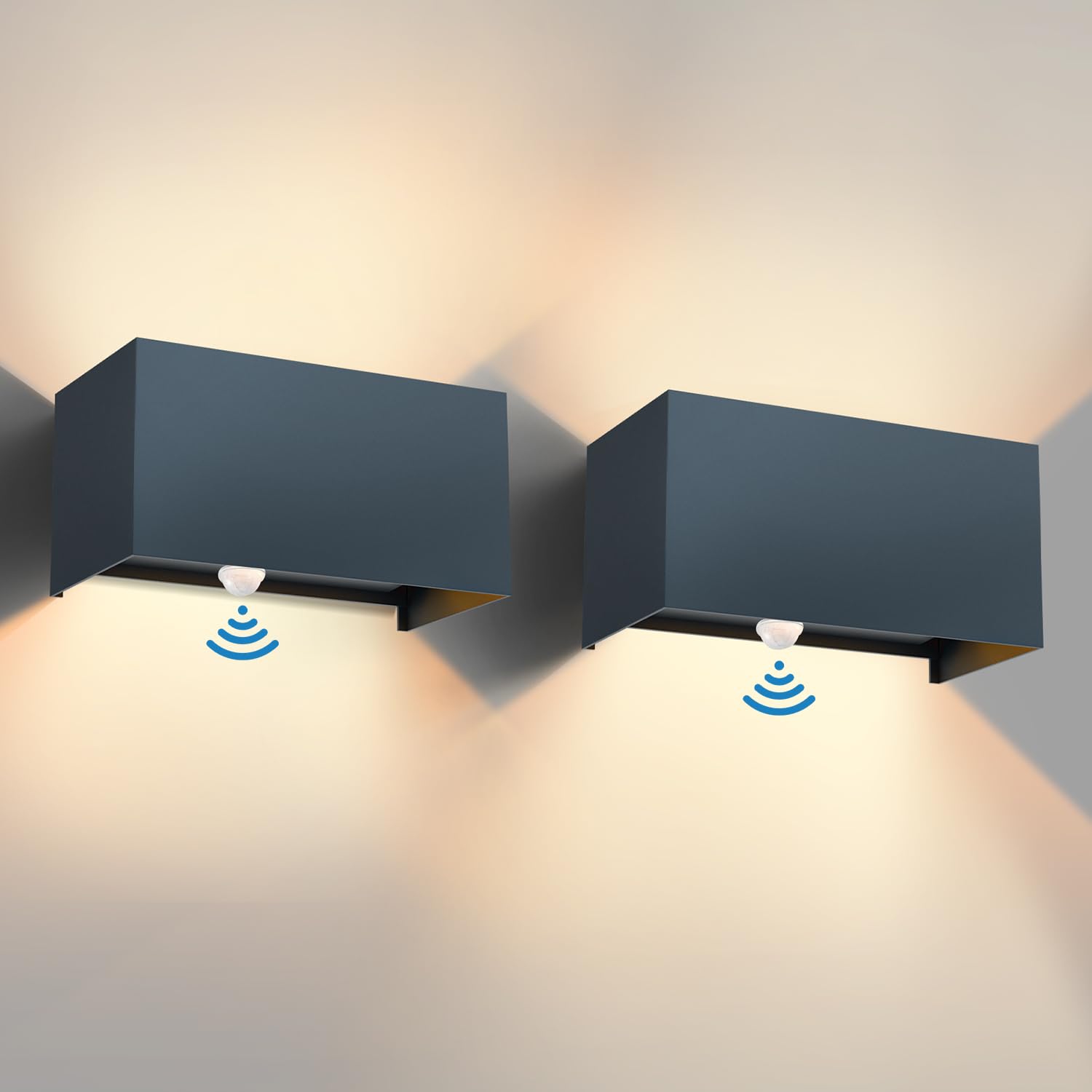 vatato 24W LED Aussenwandleuchte mit Bewegungsmelder – IP65 Warmweiss für Aussen & Innen
